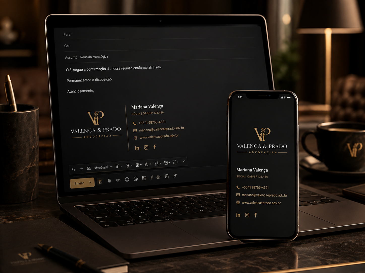 Presença digital — Valença & Prado Advocacia
