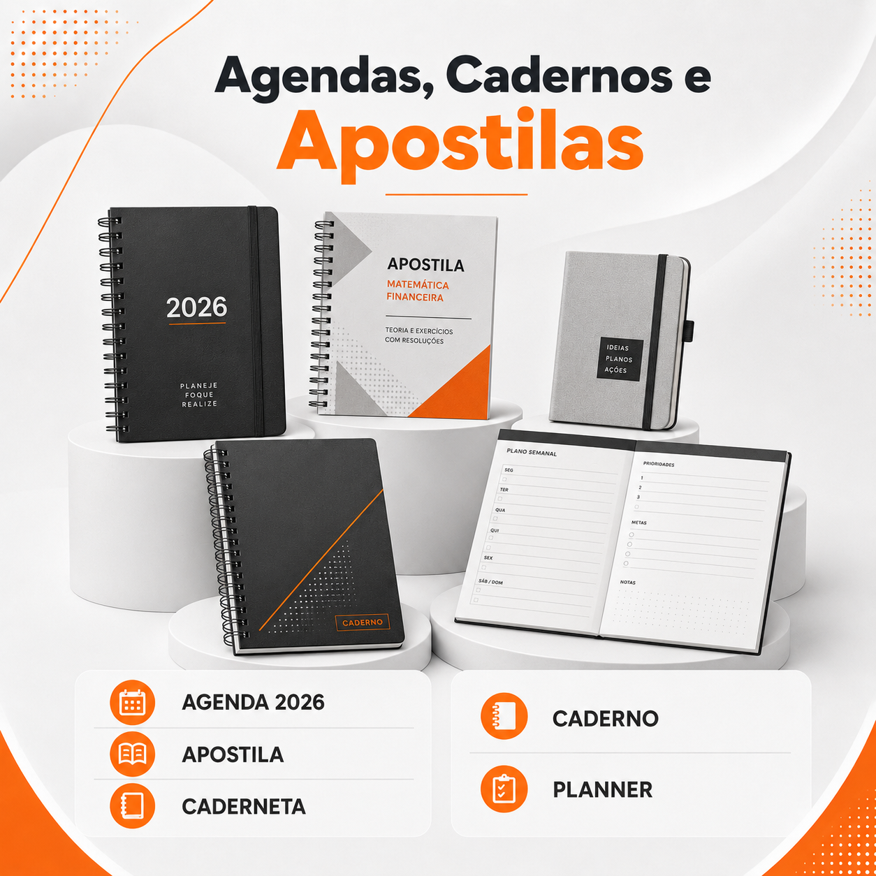 Agendas, Cadernos e Apostilas