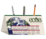 Calendário De Mesa Porta Canetas Horizontal Couchê 300g Verniz UV Total Frente