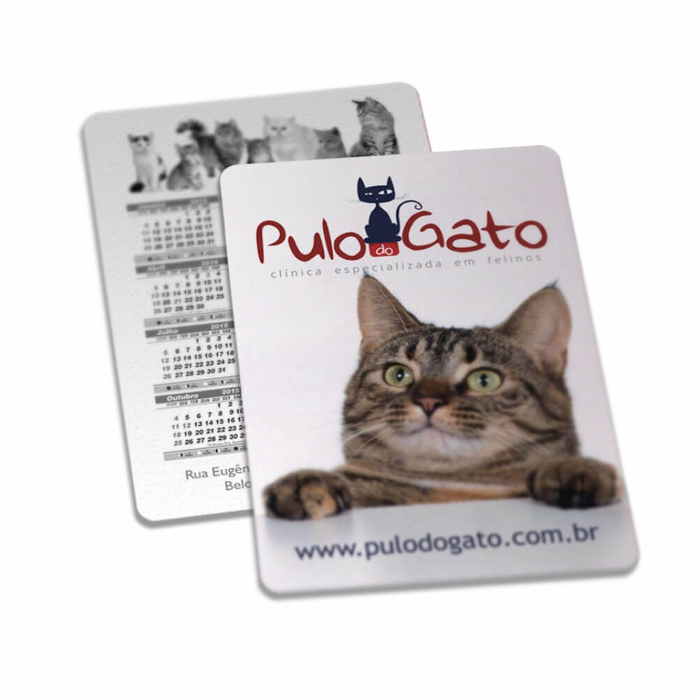 Calendário De Bolso Couchê 300g Verniz Uv Total Frente