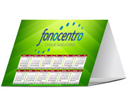 Calendário De Mesa Básico Couchê 300g Verniz Uv Total Frente