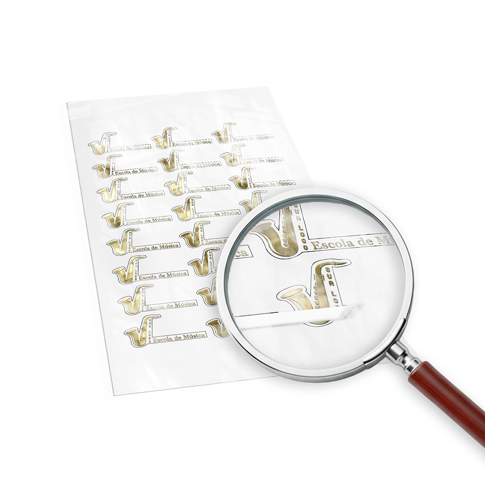 Adesivos Folha 330x480mm Bopp Branco Com Hotstamping
