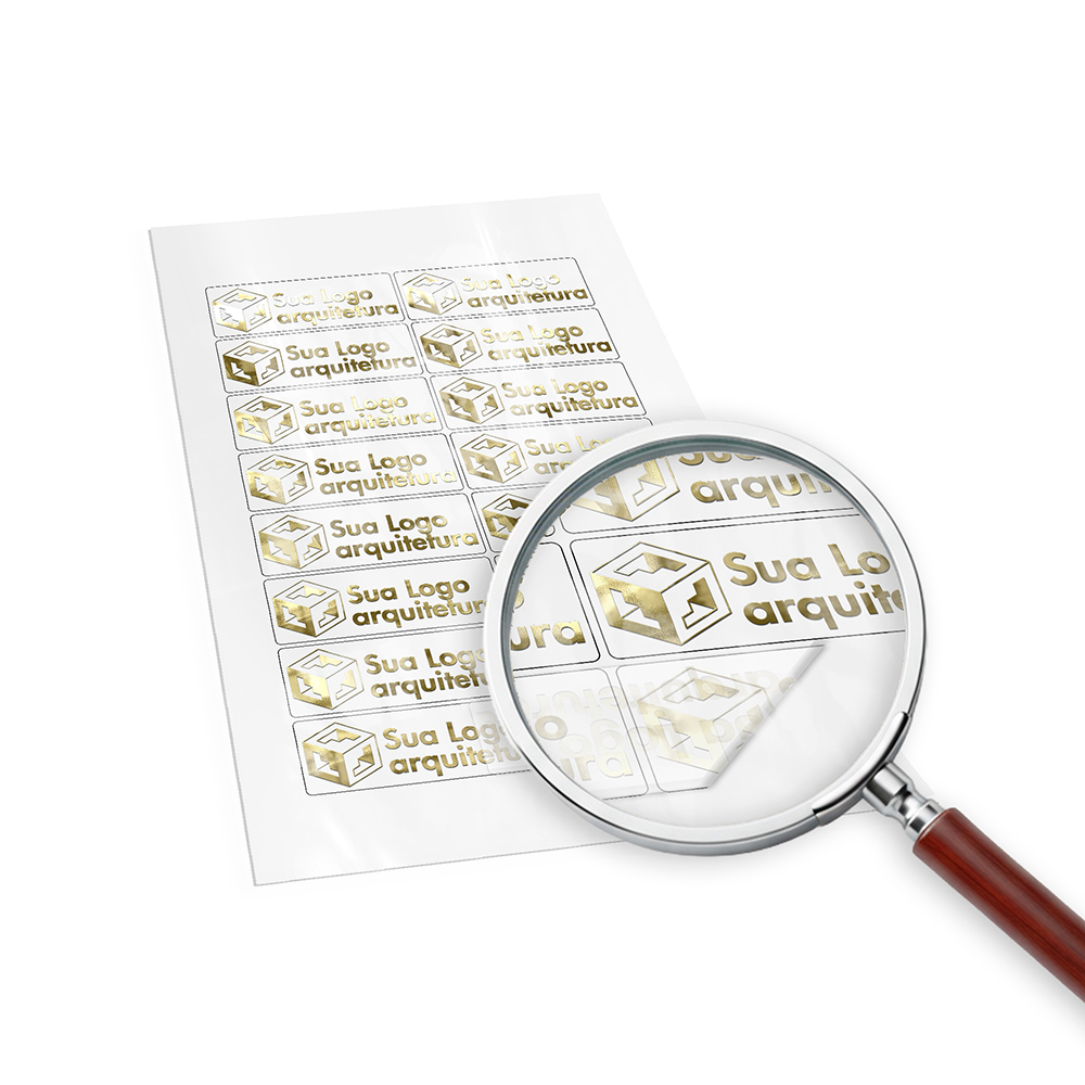 Adesivos Folha 330x480mm Bopp Transparente Com Hotstamping