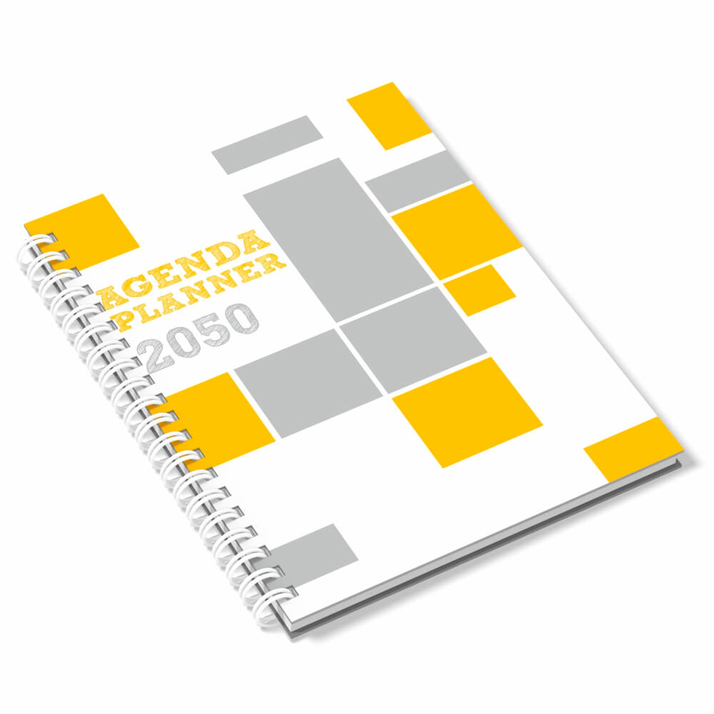 Agenda 2026 Miolo Personalizado Preto E Branco Capa Couchê 150g No Papel Paraná 2mm E Miolo Ap 75g Sem Verniz (150x210mm)