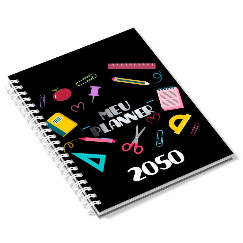 Agenda Planner 2026 Capa Couchê 150g No Papel Paraná 2mm Laminação Fosca E Hotstamping Frente (150x210mm)
