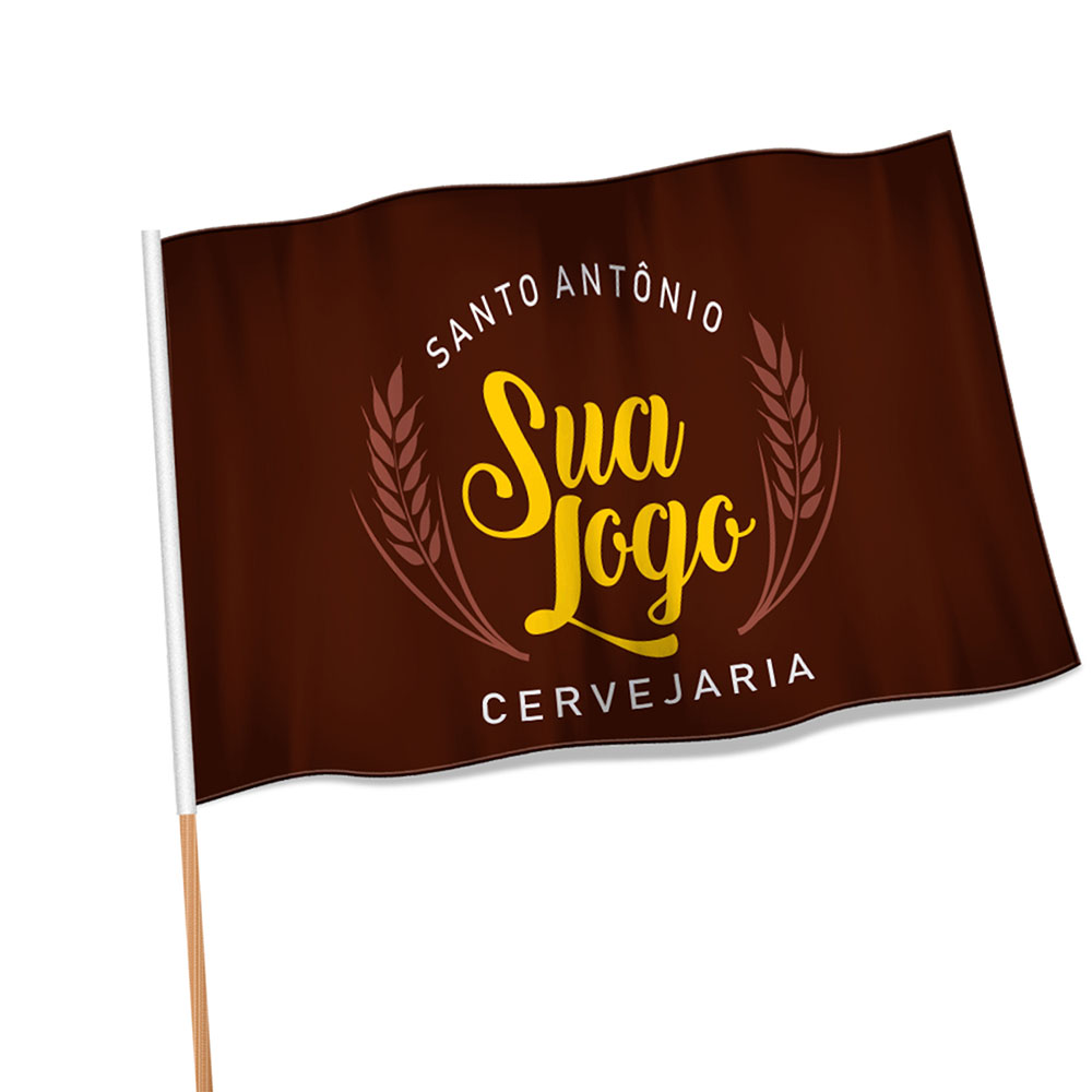Bandeiras Cacharrel Costura Linha Branca Overlock Com Bastão (900x700mm)