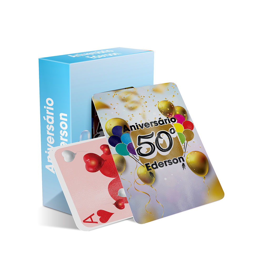 Baralho Simples 54 Cartas Baralho Com Cartas Personalizadas Couchê 300g Com Laminação Brilho