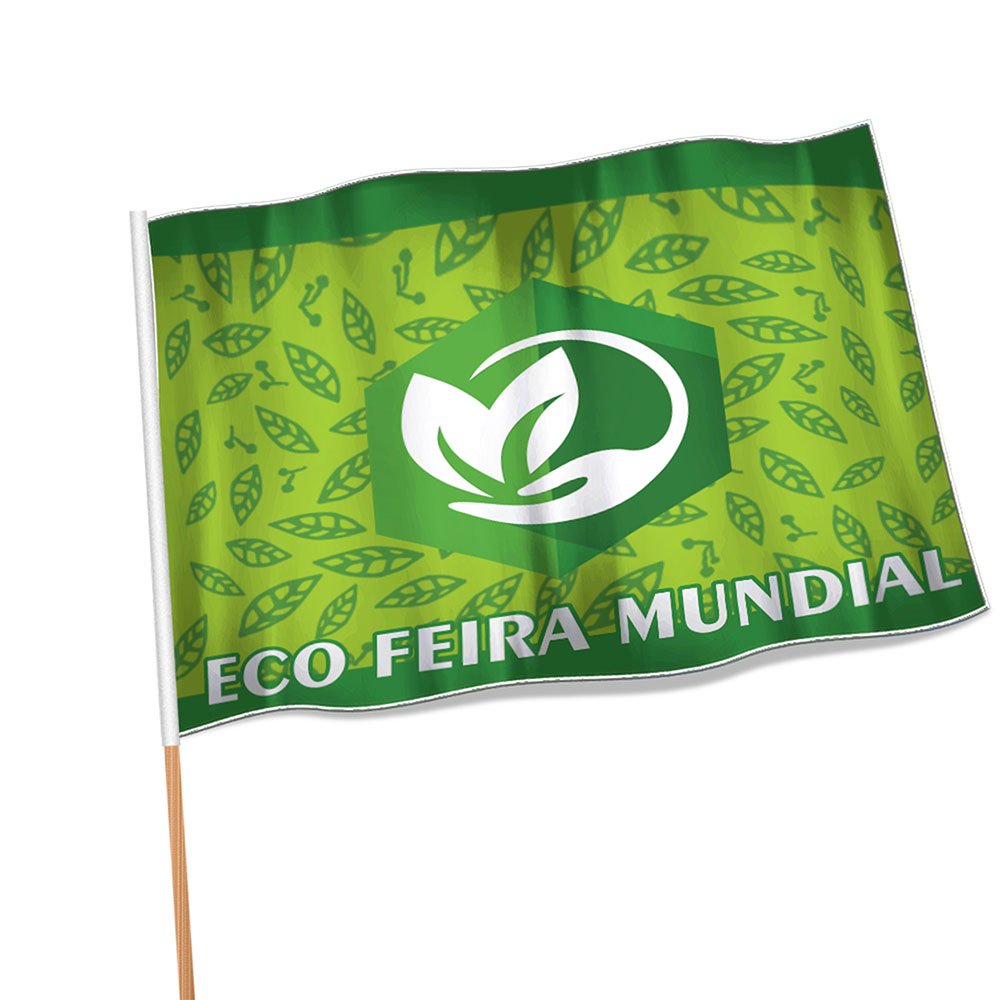 Bandeiras Elastano Costura Linha Branca Overlock Com Bastão (900x700mm)