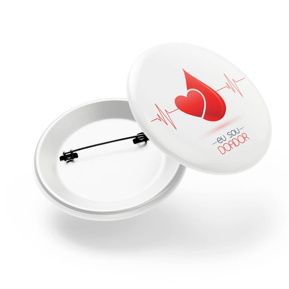 Bottons E Pins Personalizados Com Alfinete Modelo Redondo (55mm)