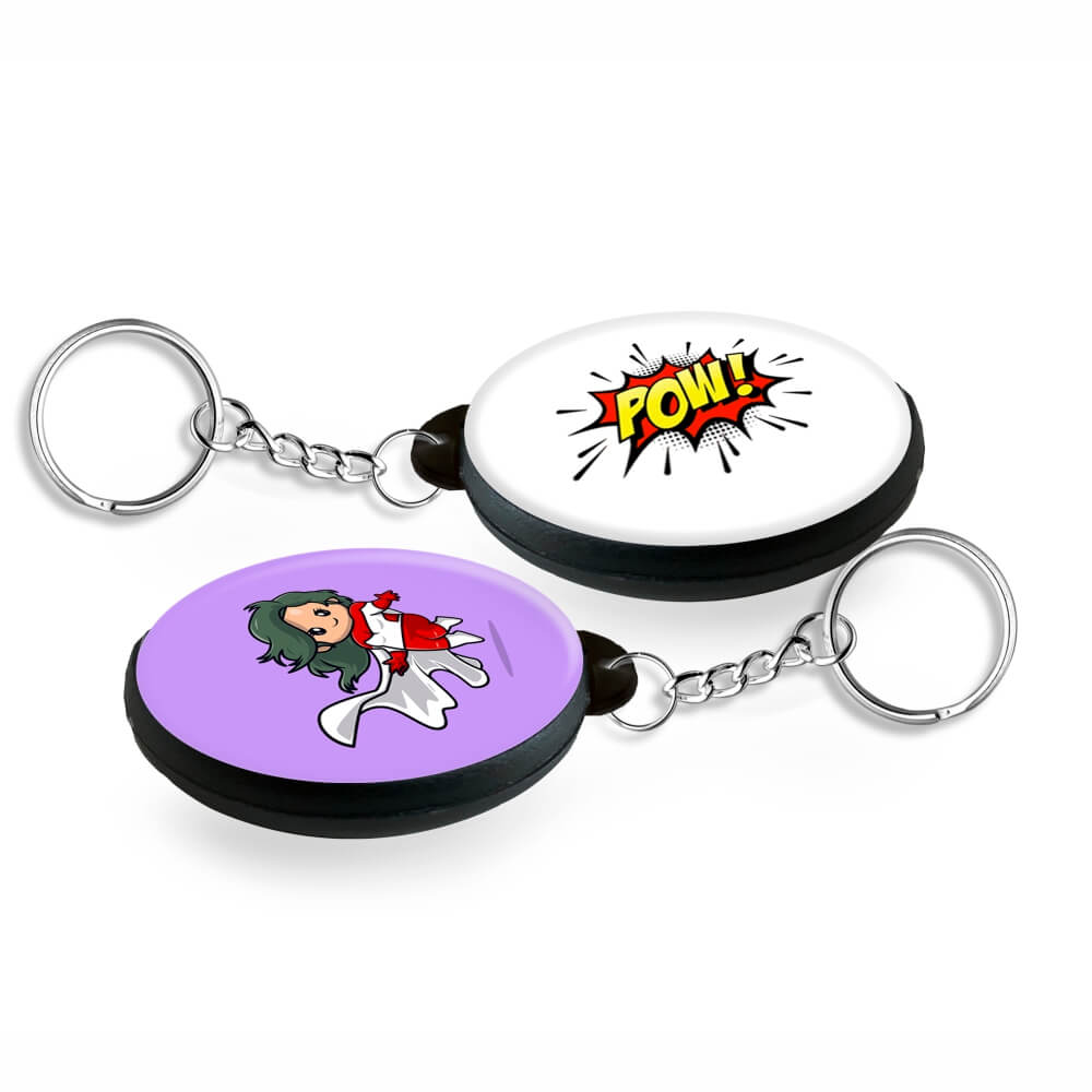 Bottons E Pins Personalizados Dupla Face Com Chaveiro Modelo Redondo Branco (35mm)