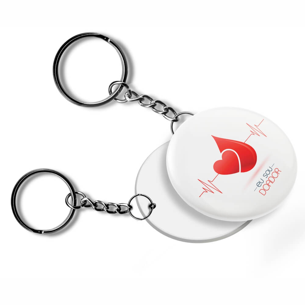 Bottons E Pins Personalizados Uma Face Com Chaveiro Modelo Redondo (35mm)