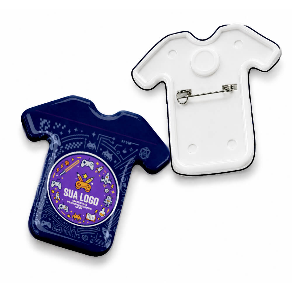 Bottons E Pins Personalizados Com Alfinete Modelo Camisa (59x60mm)