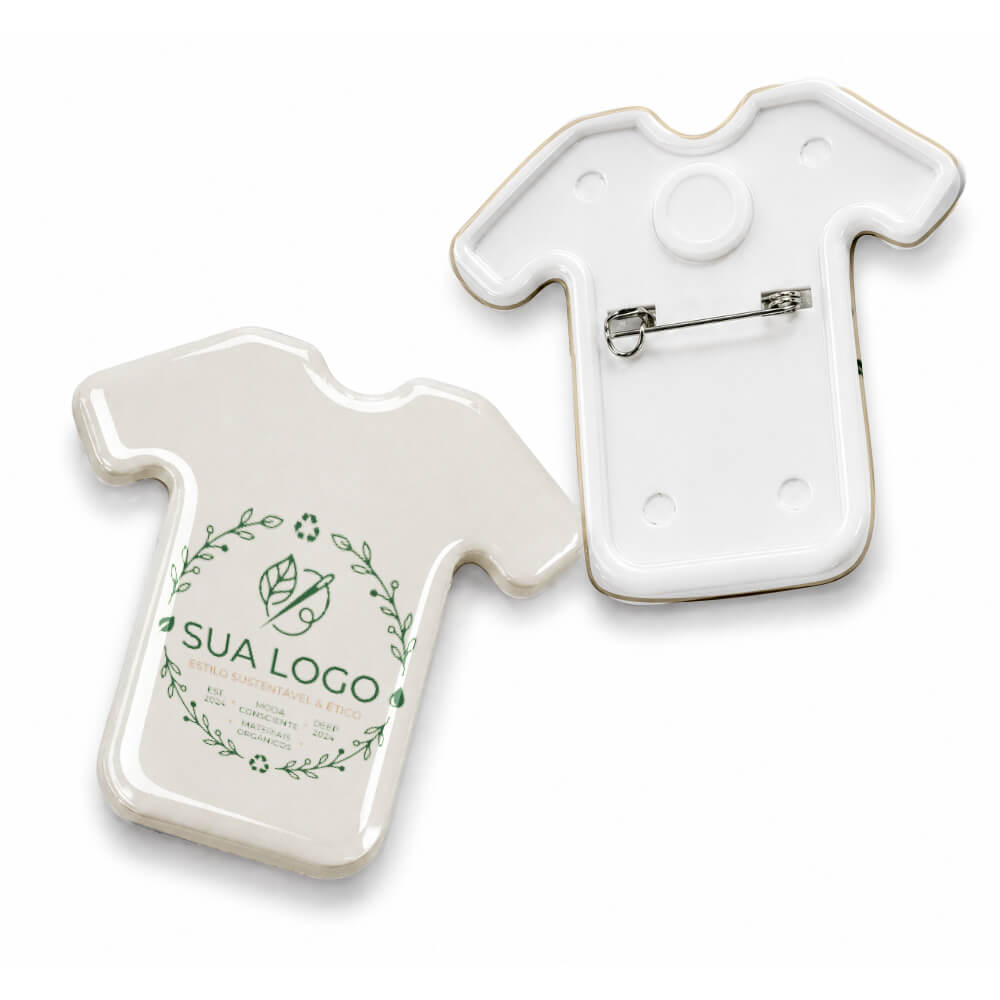 Bottons E Pins Personalizados Com Alfinete Modelo Camisa (59x60mm)