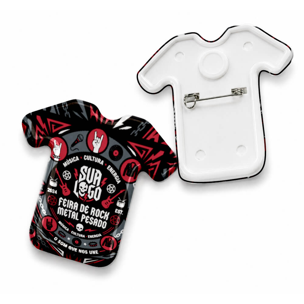 Bottons E Pins Personalizados Com Alfinete Modelo Camisa (59x60mm)
