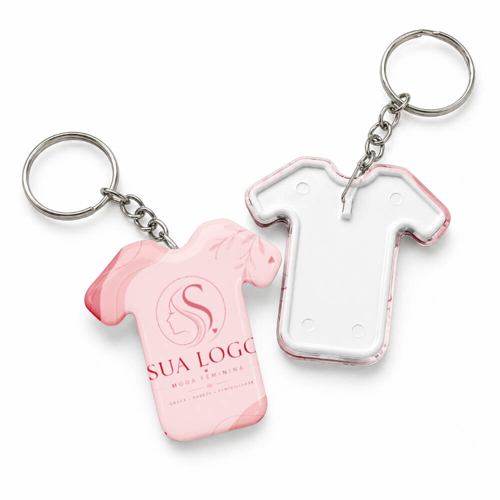 Bottons E Pins Personalizados Uma Face Com Chaveiro Modelo Camisa (59x60mm)