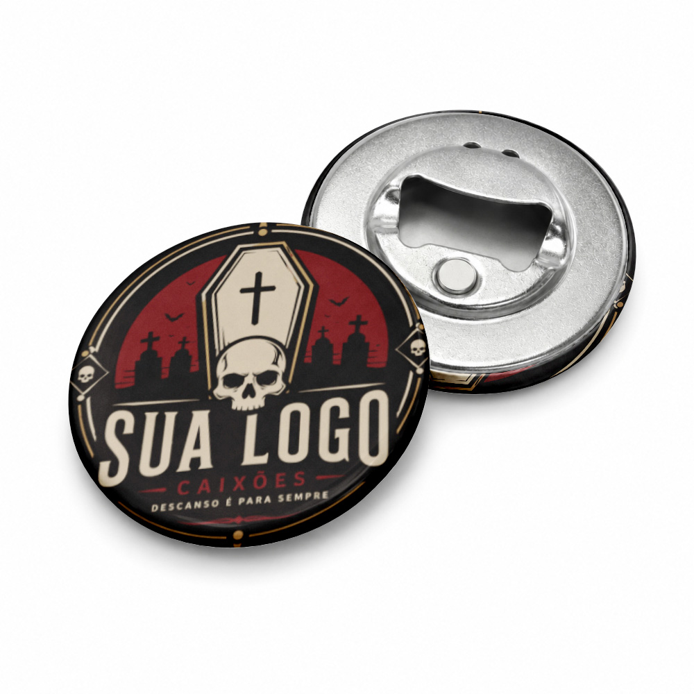Bottons E Pins Personalizados Com Abridor Modelo Redondo (55mm)