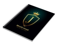 Caderno Impressão Digital Capa Papel Paraná 2mm Lam Fosca e Hotstamping Frente e Miolo Ap 75g Miolo Personalizado Sem Verniz (300x210mm) 100 Folhas