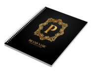 Caderno Impressão Digital Capa Papel Paraná 2mm Lam Fosca e Hotstamping Frente e Miolo Ap 75g Miolo Personalizado Sem Verniz (150x210mm) 100 Folhas