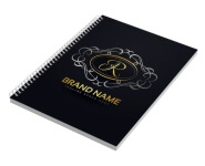 Caderno Impressão Digital Capa Papel Paraná 2mm com Lam Fosca e Hotstamping Frente e Miolo Ap 75g Miolo Padrão Sem Verniz (150x210mm) 100 Folhas