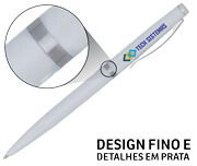 Canetas Promocionais Personalizadas Impresão Uv Executiva Branca