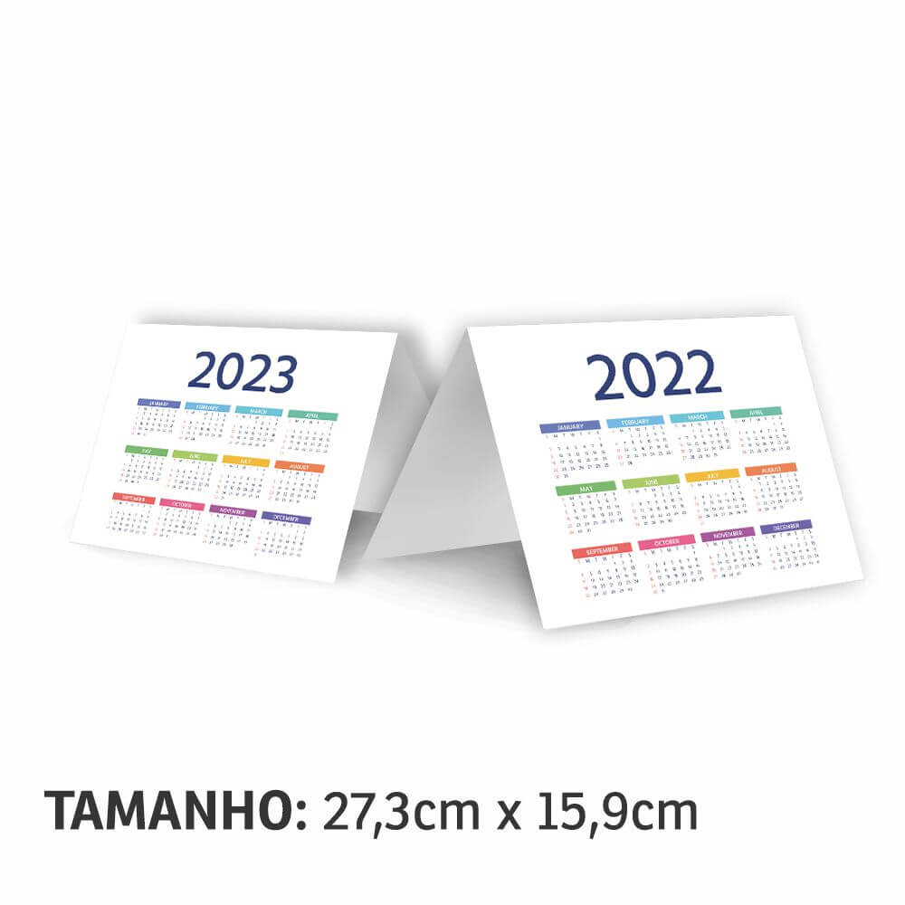 Calendário De Mesa Básico Pvc 0,50mm Premium Branco