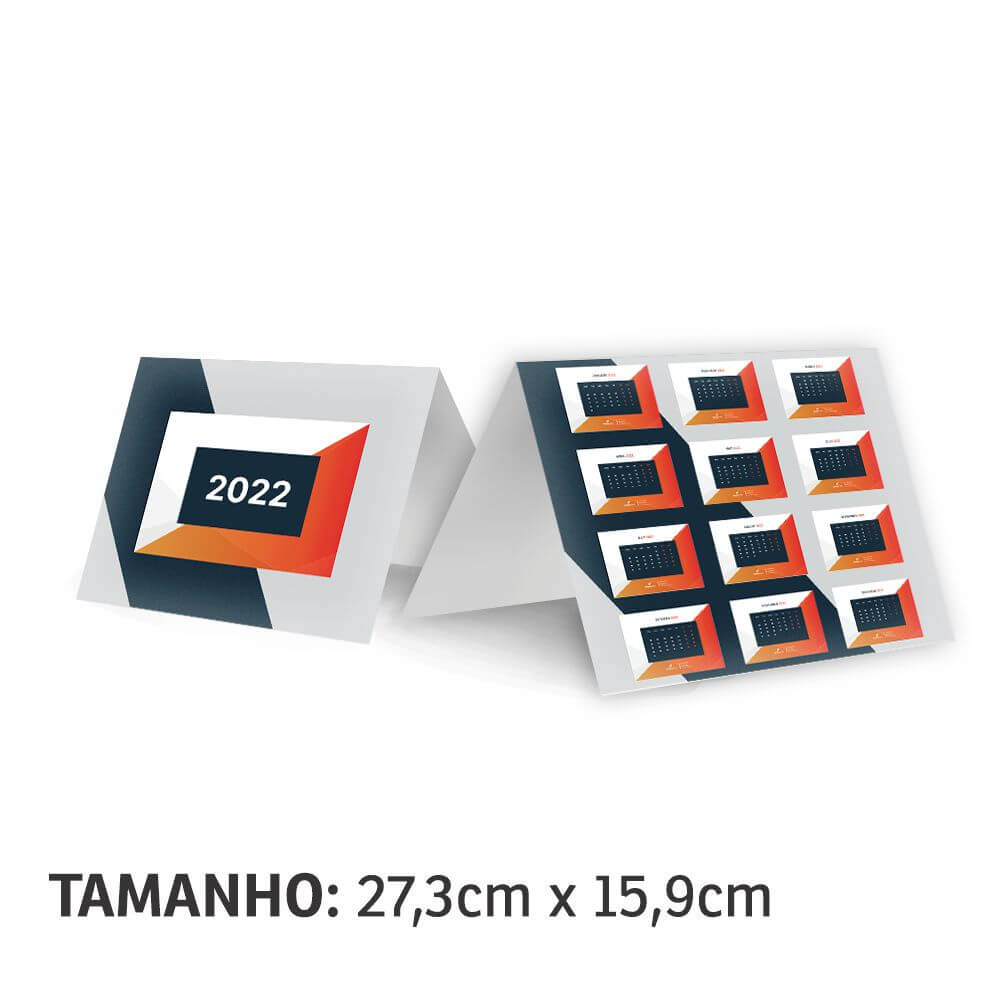 Calendário De Mesa Básico Pvc 0,50mm Premium Branco