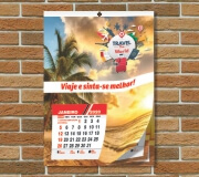 Calendário De Parede Couchê 115g Simples Com Furo Grampo E Picote 12 Páginas