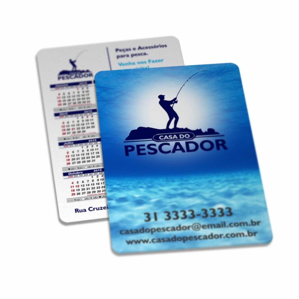 Calendário De Bolso Couchê 250g Verniz Uv Total Frente