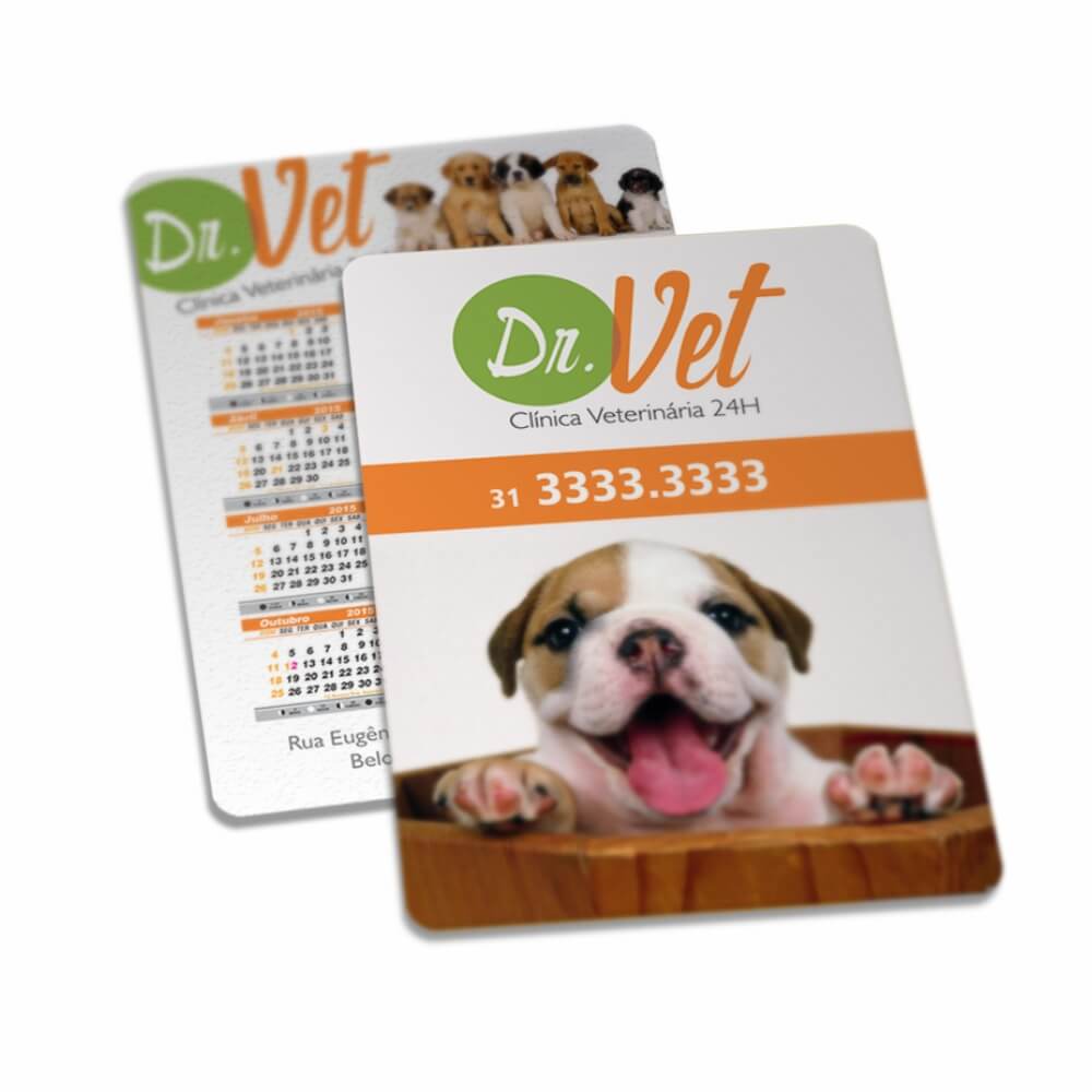 Calendário De Bolso Couchê 250g Verniz Uv Total Frente