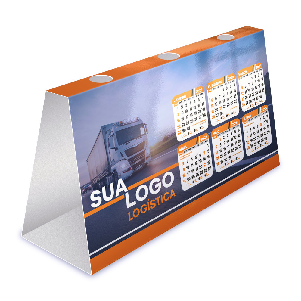Calendário De Mesa Porta Canetas Horizontal Supremo 255g