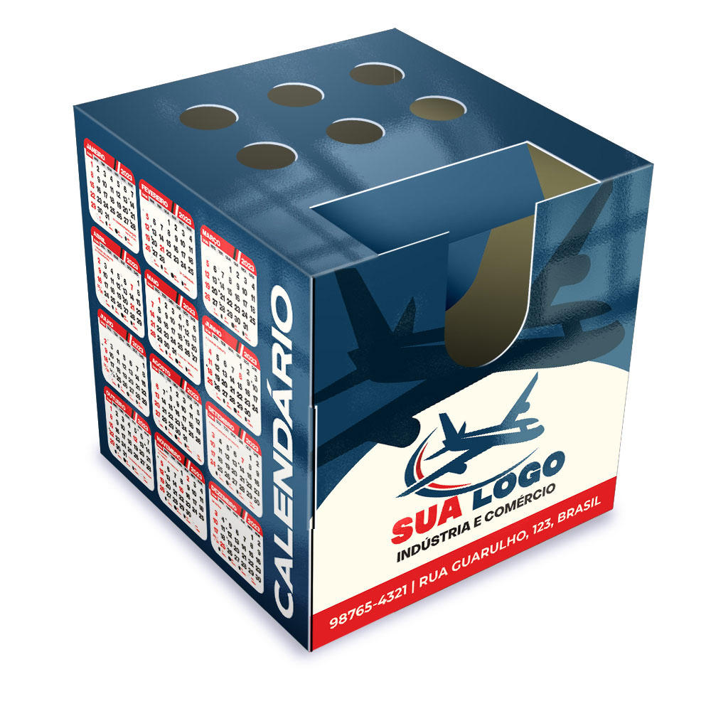 Calendário De Mesa Porta Cartões Cubo Supremo Digital 255g