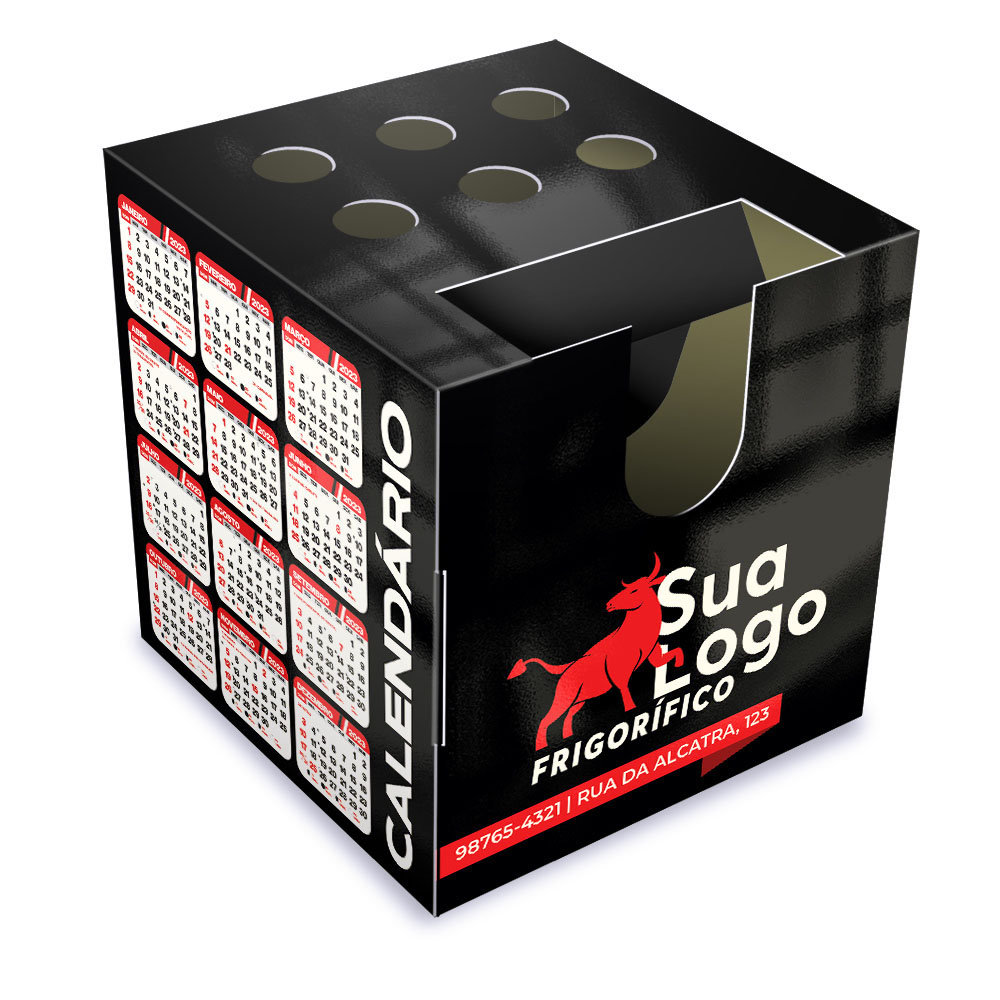 Calendário De Mesa Porta Cartões Cubo Supremo Digital 255g