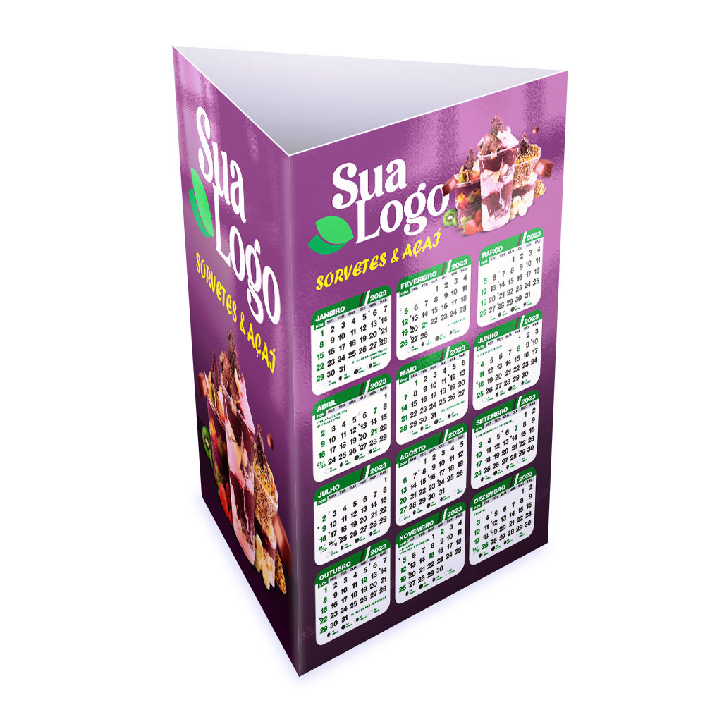 Calendário De Mesa Porta Canetas Vertical Supremo 255g