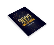 Caderneta Capa Brochura e Cola Abertura Vertical Capa Couchê 250g e Miolo Ap 75g Lam Fosca e Hotstamping Frente (105x150mm)