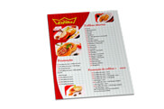 Cardápios Descartáveis Couchê Brilho 250g (210x300mm)
