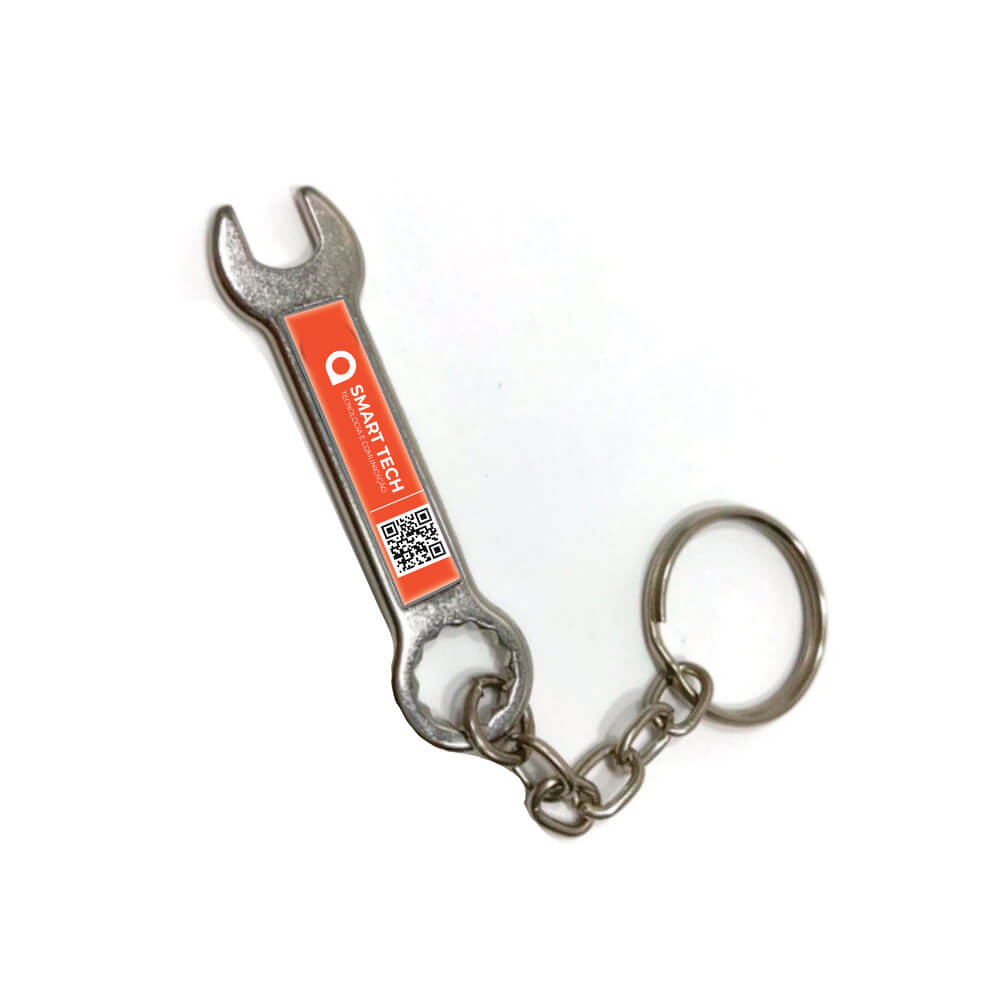 Chaveiro Metal Resinado Abridor Chave de Boca