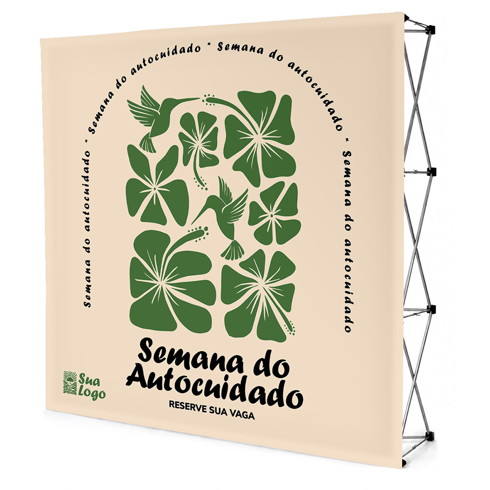 Backdrop Pop Up Retrátil Tecido Sintético Blockout Sem Estrutura (2250x2250mm)