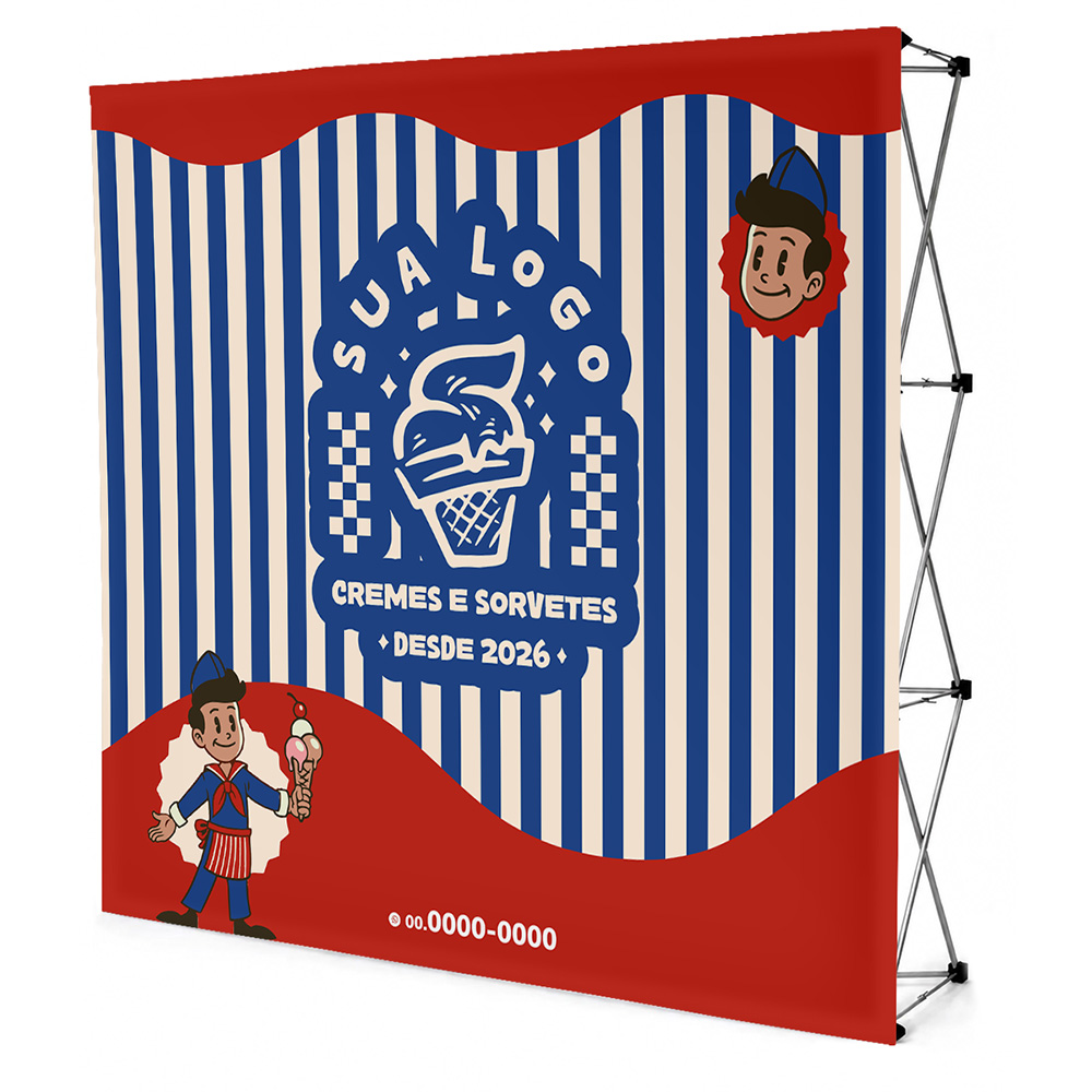 Backdrop Pop Up Retrátil Combo De Estrutura Com Personalização