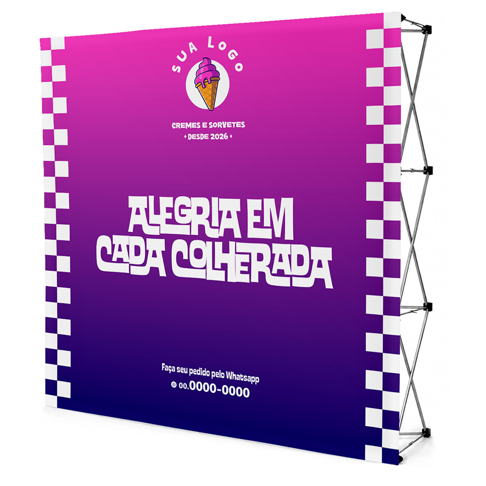 Backdrop Pop Up Retrátil Combo De Estrutura Com Personalização