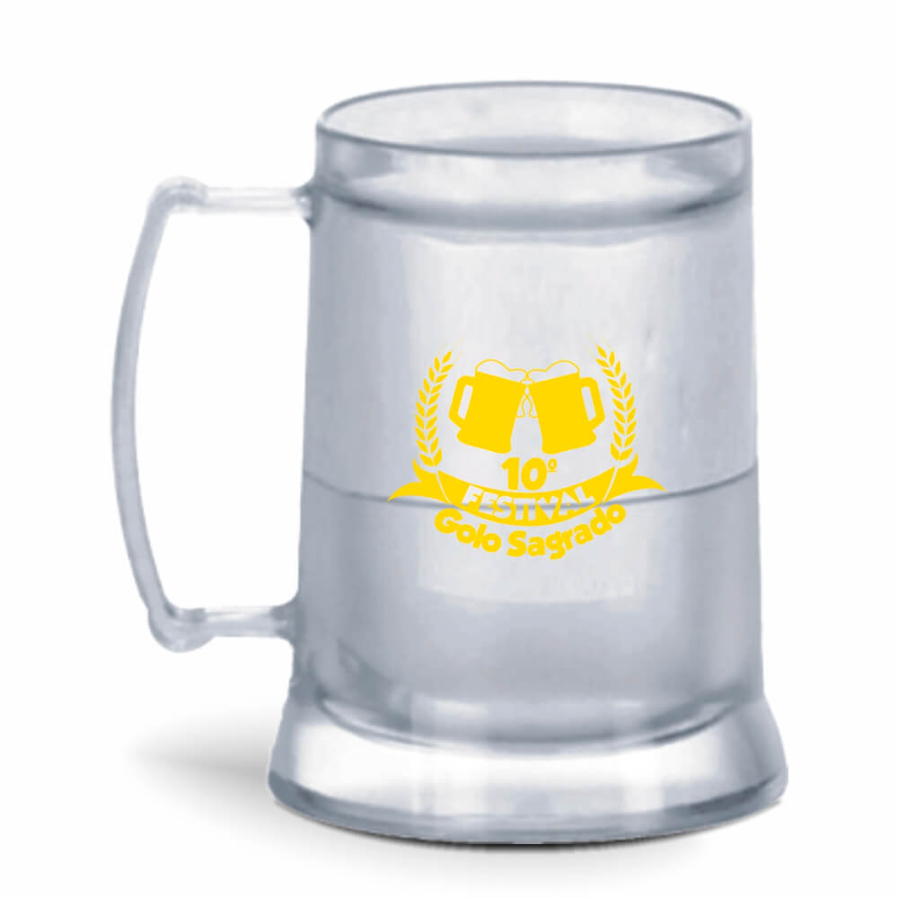 Caneca de 300ml na cor Cristal com Gel Incolor de cor Incolor