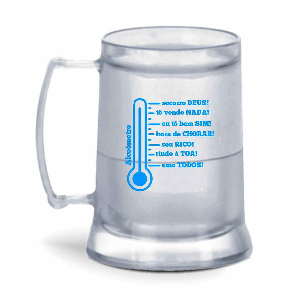 Caneca de 300ml na cor Cristal com Gel Incolor de cor Incolor