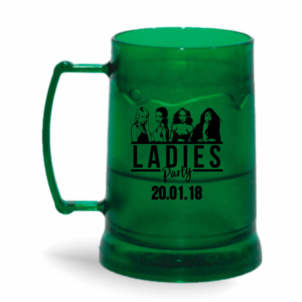 Caneca Transparente Colirida Verde com Gel Incolor