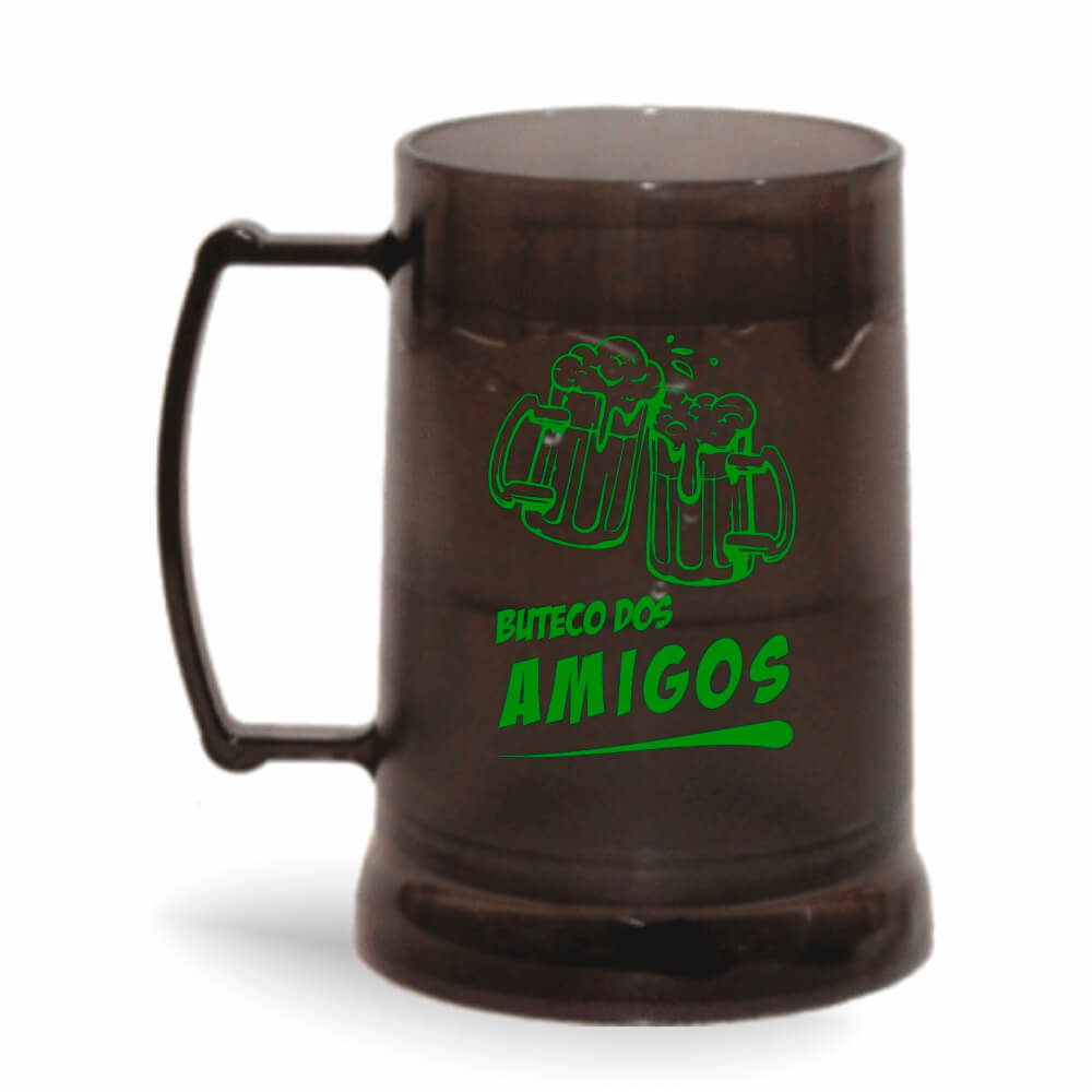 Caneca Transparente Colirida Fumê com Gel Incolor