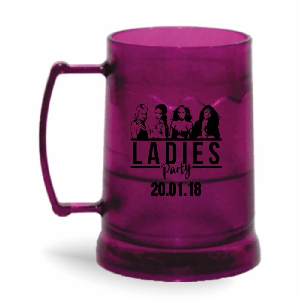 Caneca Transparente Colirida Roxa com Gel Incolor