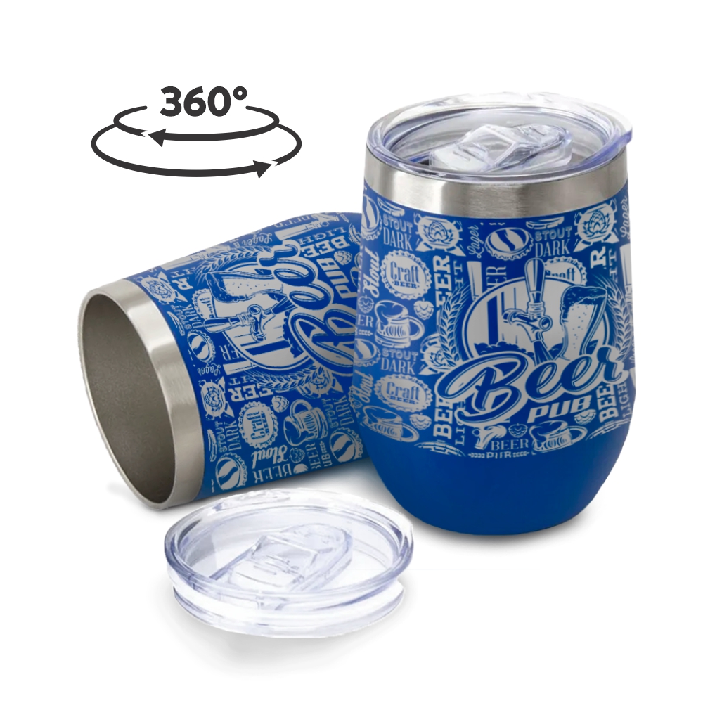 Copo Térmico Modelo Cuia 360ml Azul