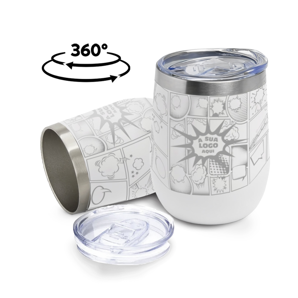 Copo Térmico Modelo Cuia 360ml Branco