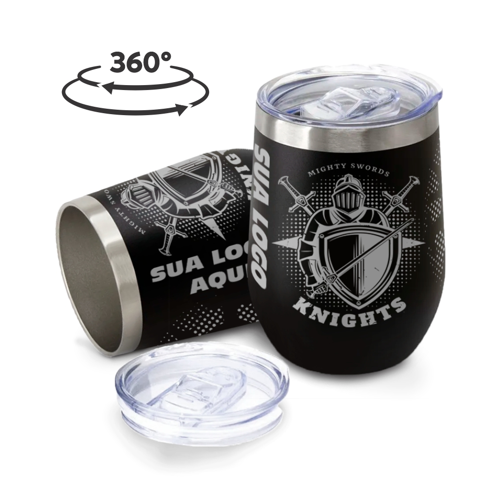Copo Térmico Modelo Cuia 360ml Preto
