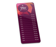 Cardápios Personalizados Pvc 0,50mm Premium Branco (106x364mm)