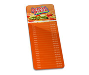 Cardápios Personalizados Plastificados Plástico Compacto 0,05mm (105x300mm)