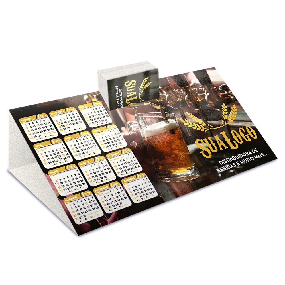 Calendário De Mesa Porta Cartões Simples Supremo Digital 255g